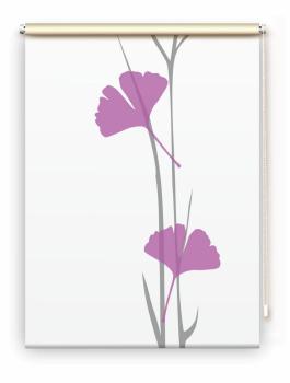 Rollo Ginkgo grey-lila , Motivrollo, Rollo mit Druck, Fotorollo, bedrucktes Rollo, Fensterrollo,verdunkelndes Rollo, Sonnenschutz Rollo